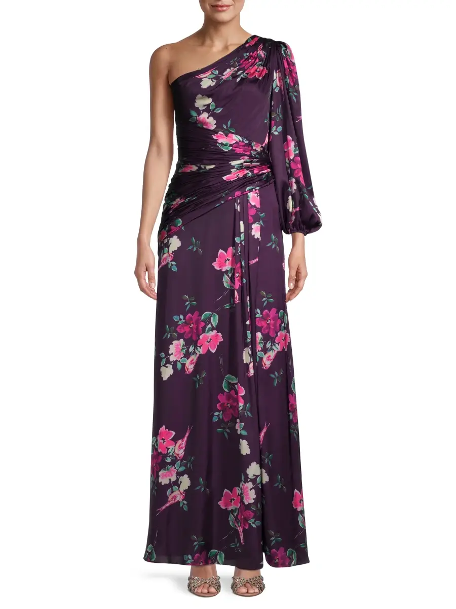 Mac Duggal Women's leena Floral One-Shoulder Gown | Thumbnail 3