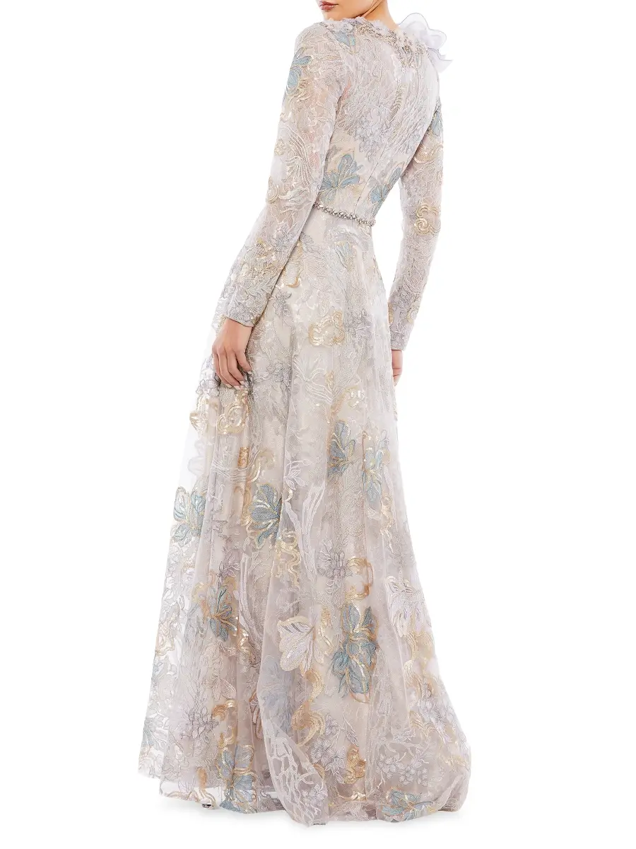 Mac Duggal Women's Embellished Rose-Applique Gown | Thumbnail 2