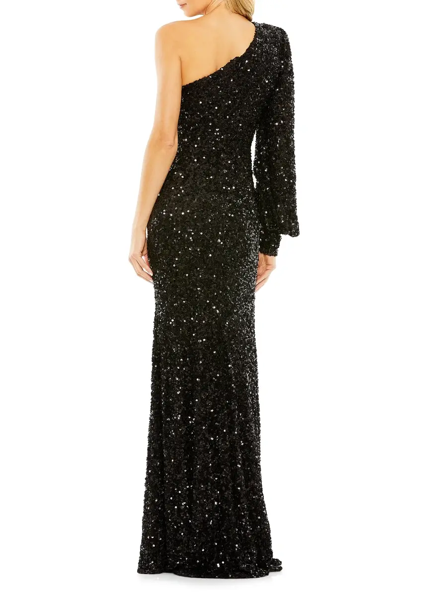 Mac Duggal Women's Metallic One-Shoulder Gown | Thumbnail 2 Mac Duggal Women's Metallic One-Shoulder Gown | Thumbnail 2