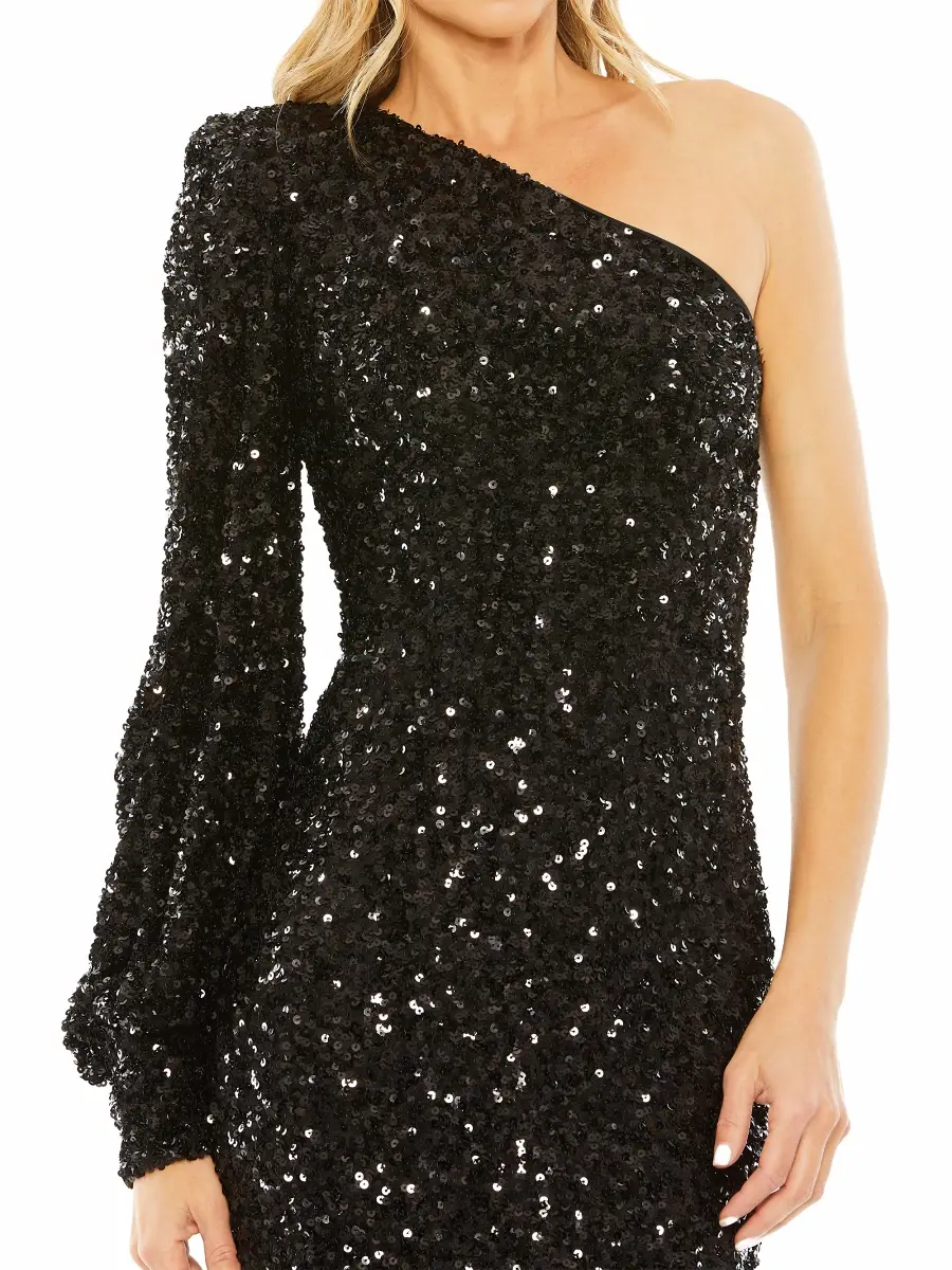 Mac Duggal Women's Metallic One-Shoulder Gown | Thumbnail 3 Mac Duggal Women's Metallic One-Shoulder Gown | Thumbnail 3