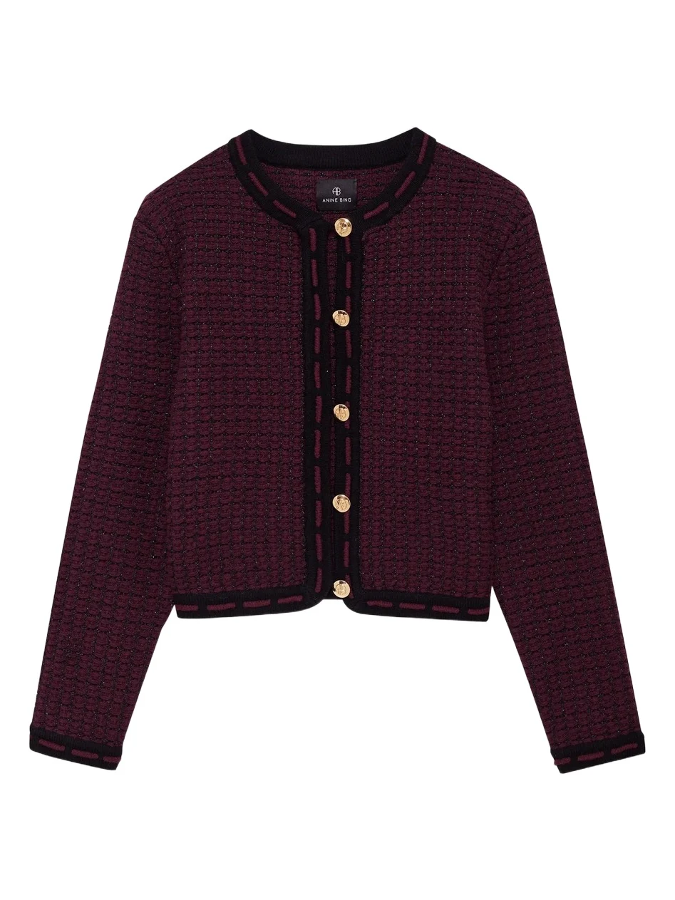 Anine Bing Women's Nora Tweed Cardigan
