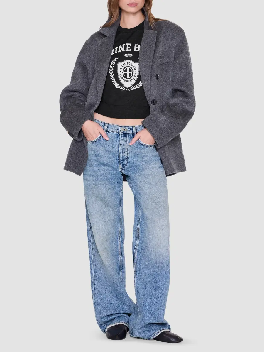 Anine Bing Women's Mia Wool Crewneck Sweater | Thumbnail 2 Anine Bing Women's Mia Wool Crewneck Sweater | Thumbnail 2