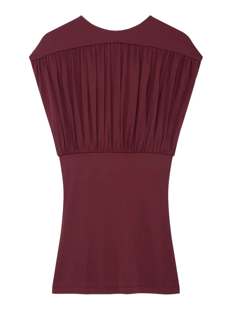 Anine Bing Women's Fran Pleated Jersey Top