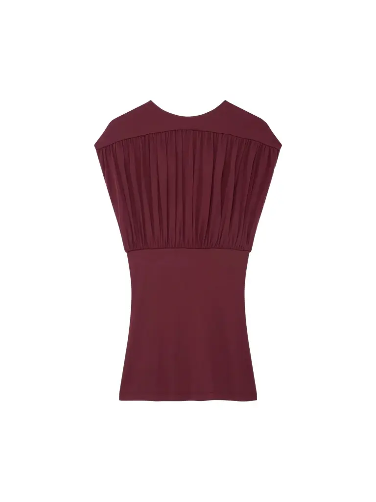 Anine Bing Women's Fran Pleated Jersey Top