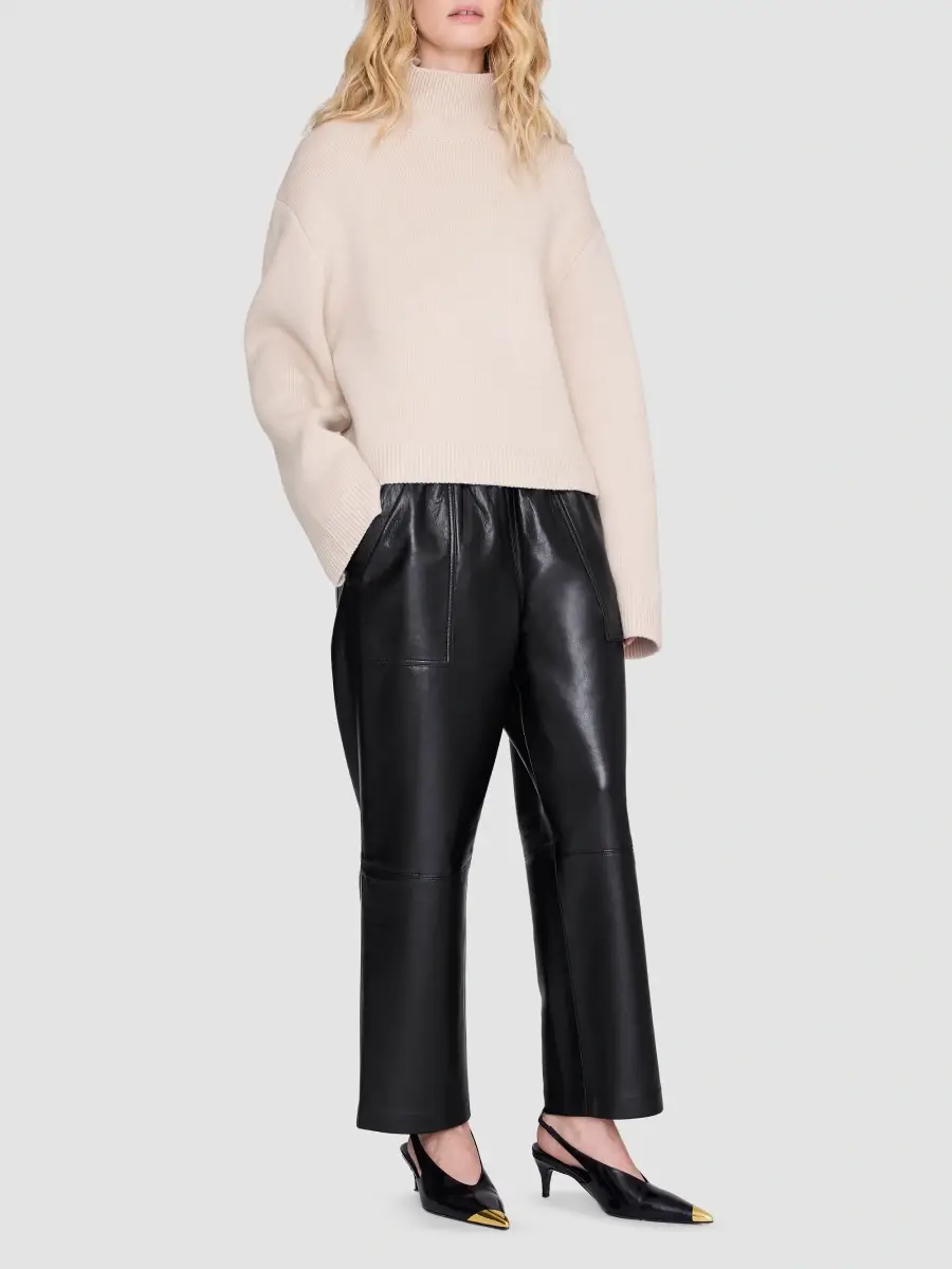 Anine Bing Women's Billy Leather-Blend Pants | Thumbnail 2