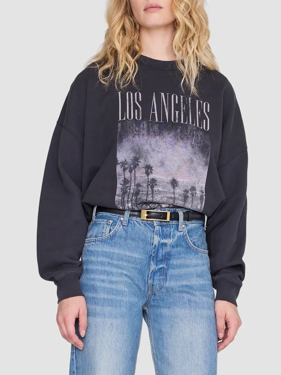 Anine Bing Women's Miles Los Angeles Crewneck Sweatshirt | Thumbnail 4 Anine Bing Women's Miles Los Angeles Crewneck Sweatshirt | Thumbnail 4