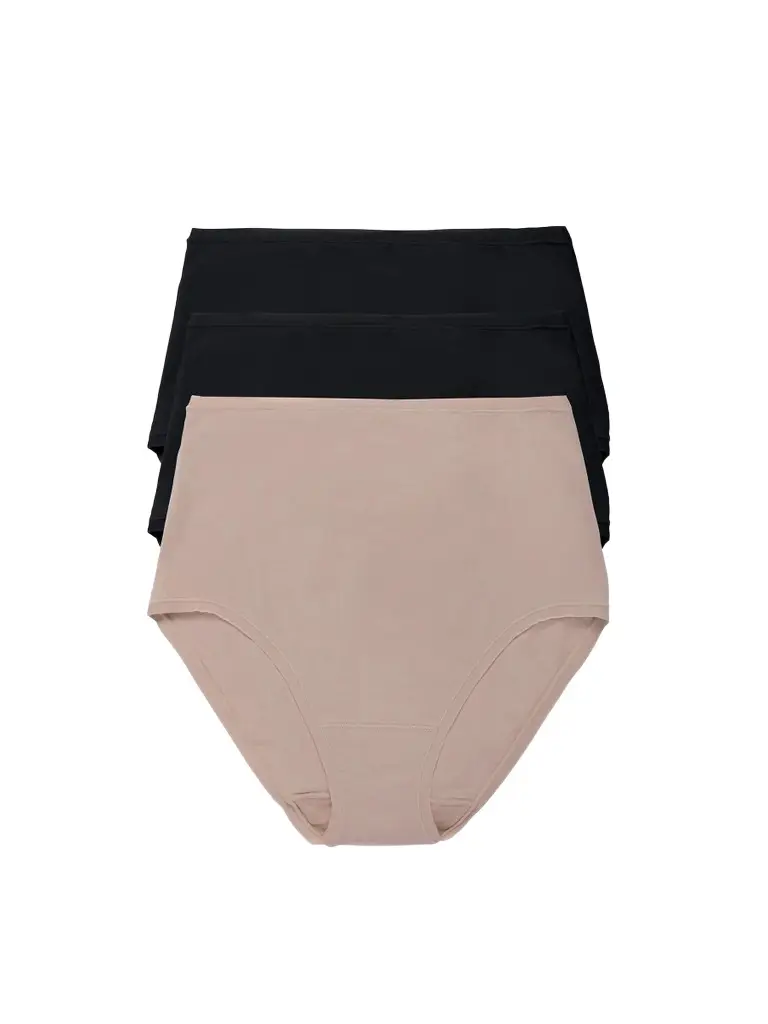 Natori Women's Bliss Bare Cotton High Waist Brief 3-Pack