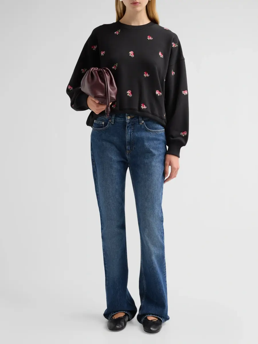 Cinq à Sept Women's Brandy Tossed Roses Embroidered Sweatshirt | Thumbnail 2 Cinq à Sept Women's Brandy Tossed Roses Embroidered Sweatshirt | Thumbnail 2