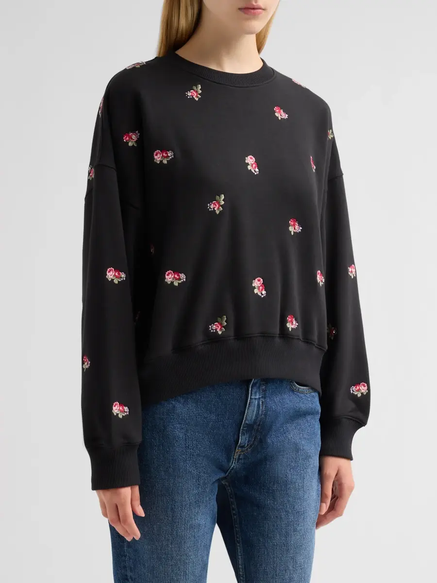 Cinq à Sept Women's Brandy Tossed Roses Embroidered Sweatshirt | Thumbnail 4 Cinq à Sept Women's Brandy Tossed Roses Embroidered Sweatshirt | Thumbnail 4