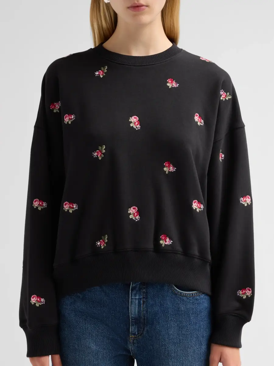 Cinq à Sept Women's Brandy Tossed Roses Embroidered Sweatshirt | Thumbnail 5 Cinq à Sept Women's Brandy Tossed Roses Embroidered Sweatshirt | Thumbnail 5