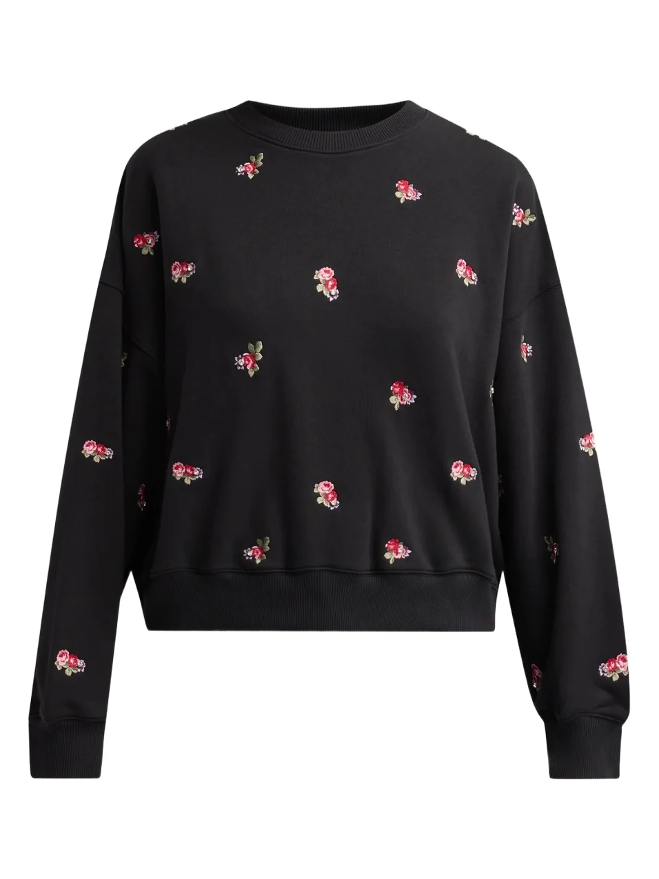 Women's Brandy Tossed Roses Embroidered Sweatshirt Women's Brandy Tossed Roses Embroidered Sweatshirt