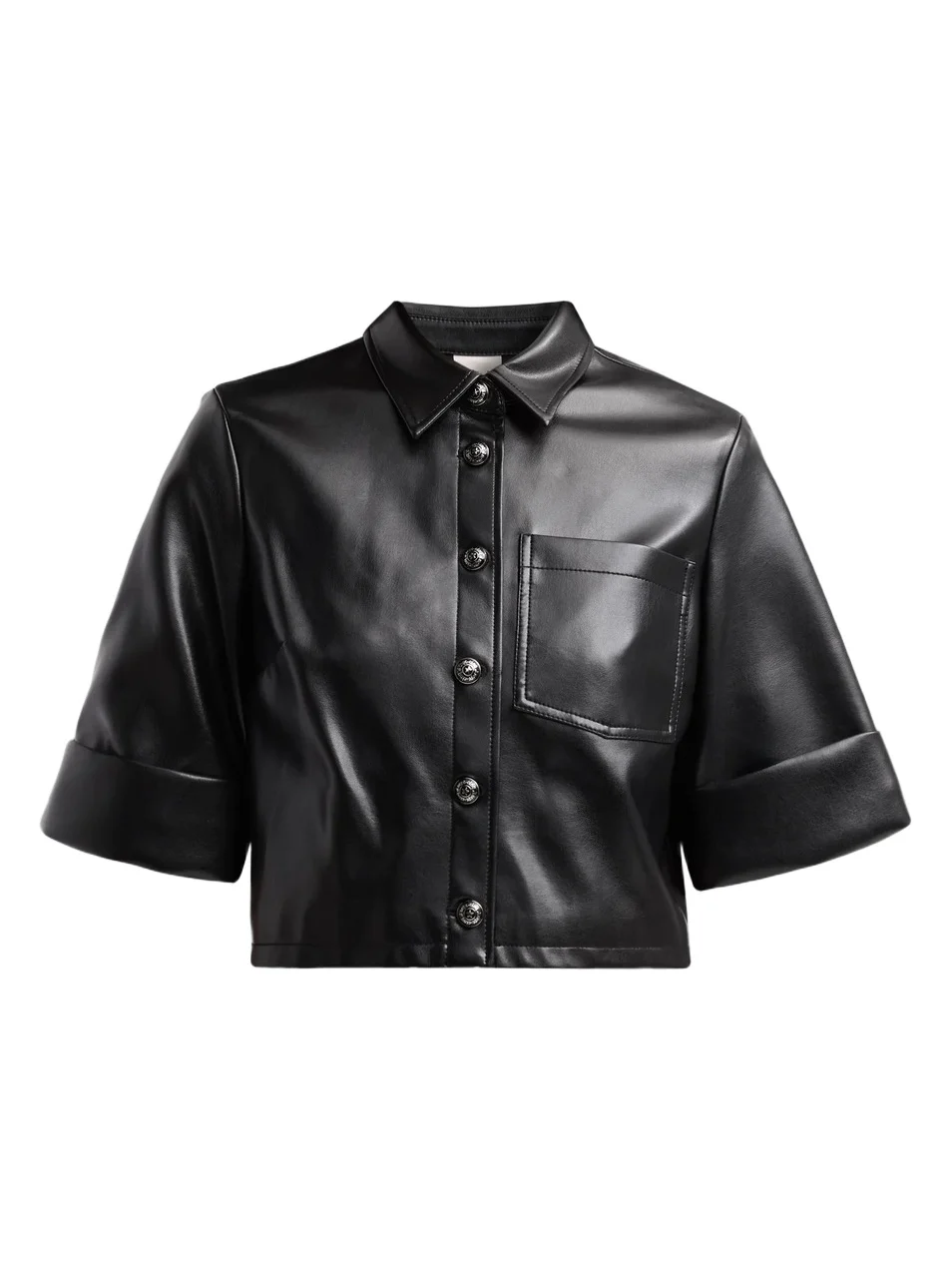 Cinq à Sept Women's Aiden Faux-Leather Crop Shirt