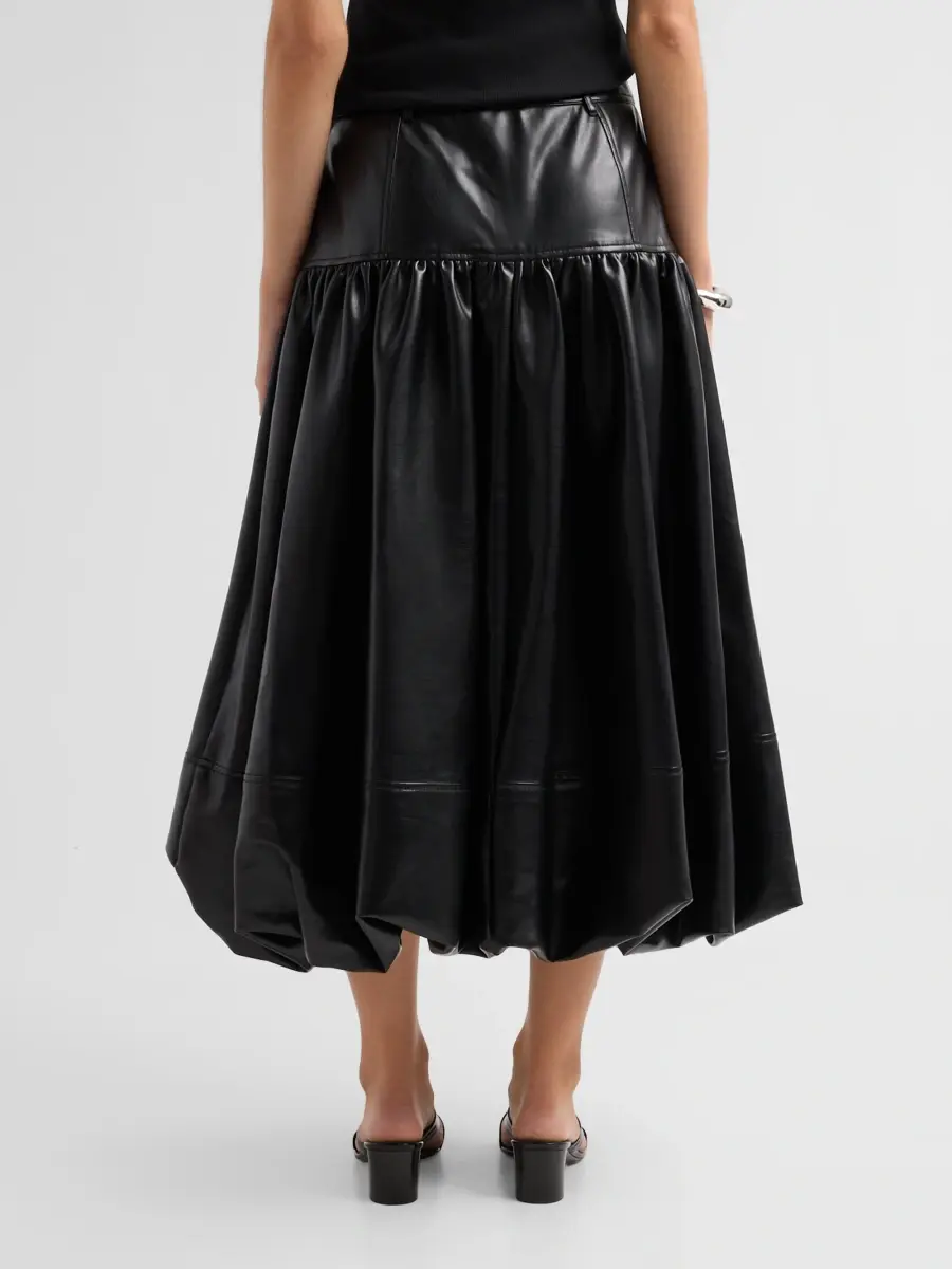 Cinq à Sept Women's Eleanor Vegan Leather Midi Skirt | Thumbnail 3 Cinq à Sept Women's Eleanor Vegan Leather Midi Skirt | Thumbnail 3