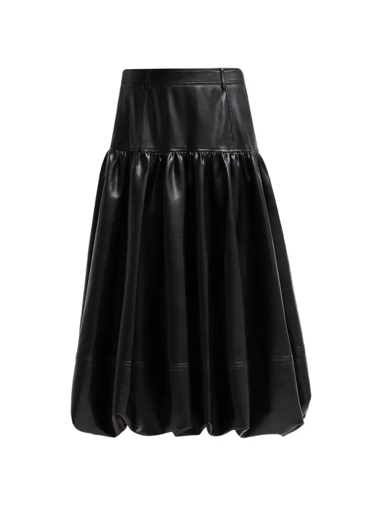 Women's Eleanor Vegan Leather Midi Skirt Women's Eleanor Vegan Leather Midi Skirt