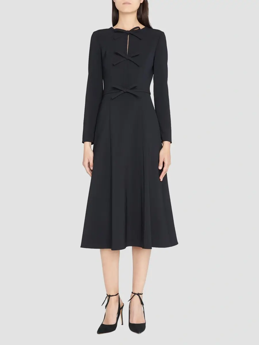 Carolina Herrera Women's Icon Triple Bow Midi-Dress | Thumbnail 2 Carolina Herrera Women's Icon Triple Bow Midi-Dress | Thumbnail 2