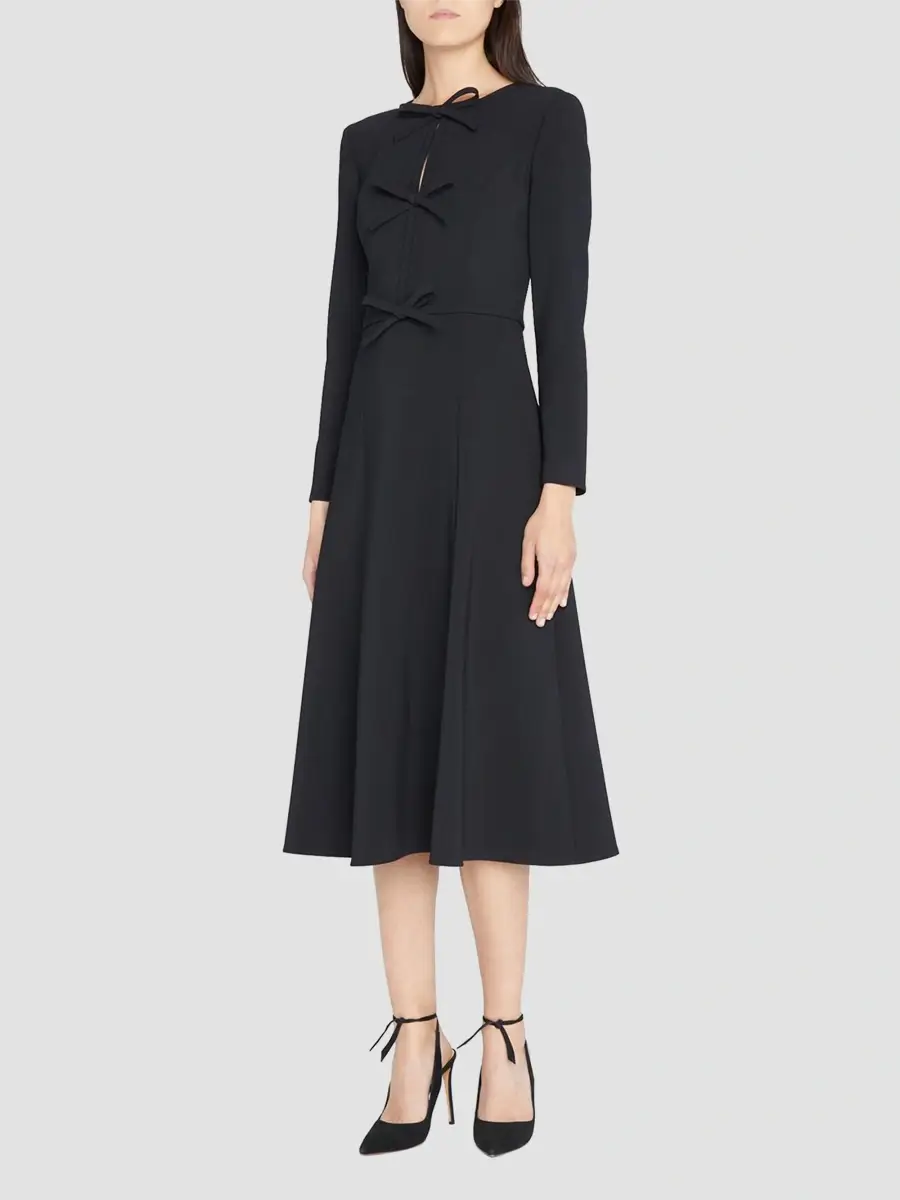 Carolina Herrera Women's Icon Triple Bow Midi-Dress | Thumbnail 4 Carolina Herrera Women's Icon Triple Bow Midi-Dress | Thumbnail 4