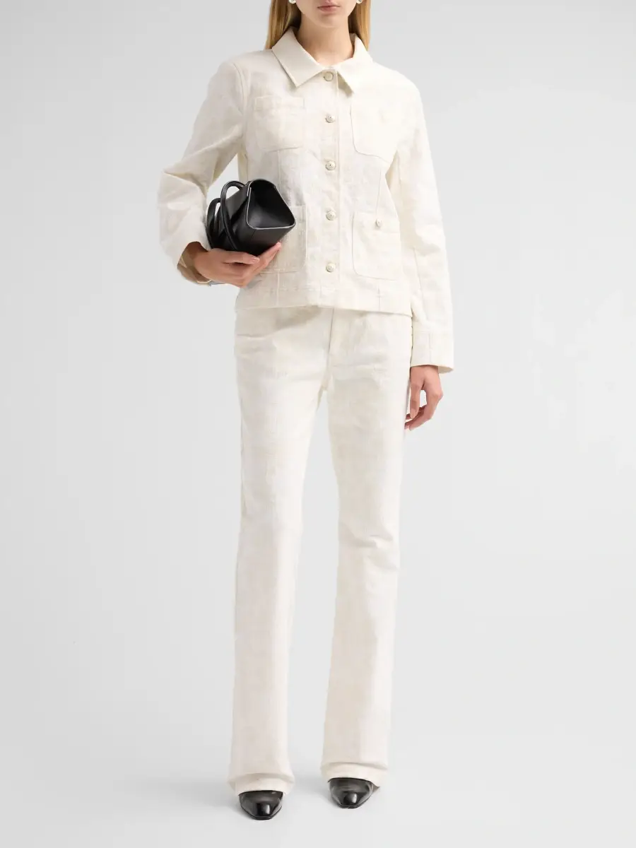 Cinq à Sept Women's Dalton Paisley Flocked Stretch-Cotton Jacket | Thumbnail 2 Cinq à Sept Women's Dalton Paisley Flocked Stretch-Cotton Jacket | Thumbnail 2