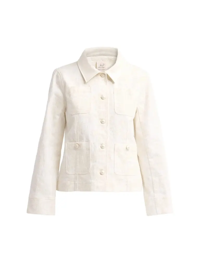 Cinq à Sept Women's Dalton Paisley Flocked Stretch-Cotton Jacket