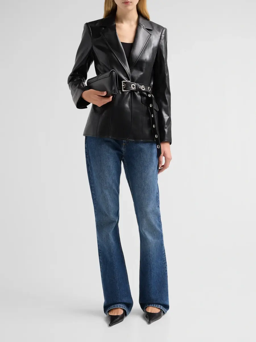 Cinq à Sept Women's Santana Vegan Leather Blazer | Thumbnail 2 Cinq à Sept Women's Santana Vegan Leather Blazer | Thumbnail 2