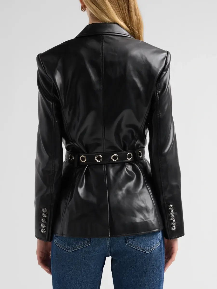 Cinq à Sept Women's Santana Vegan Leather Blazer | Thumbnail 3 Cinq à Sept Women's Santana Vegan Leather Blazer | Thumbnail 3