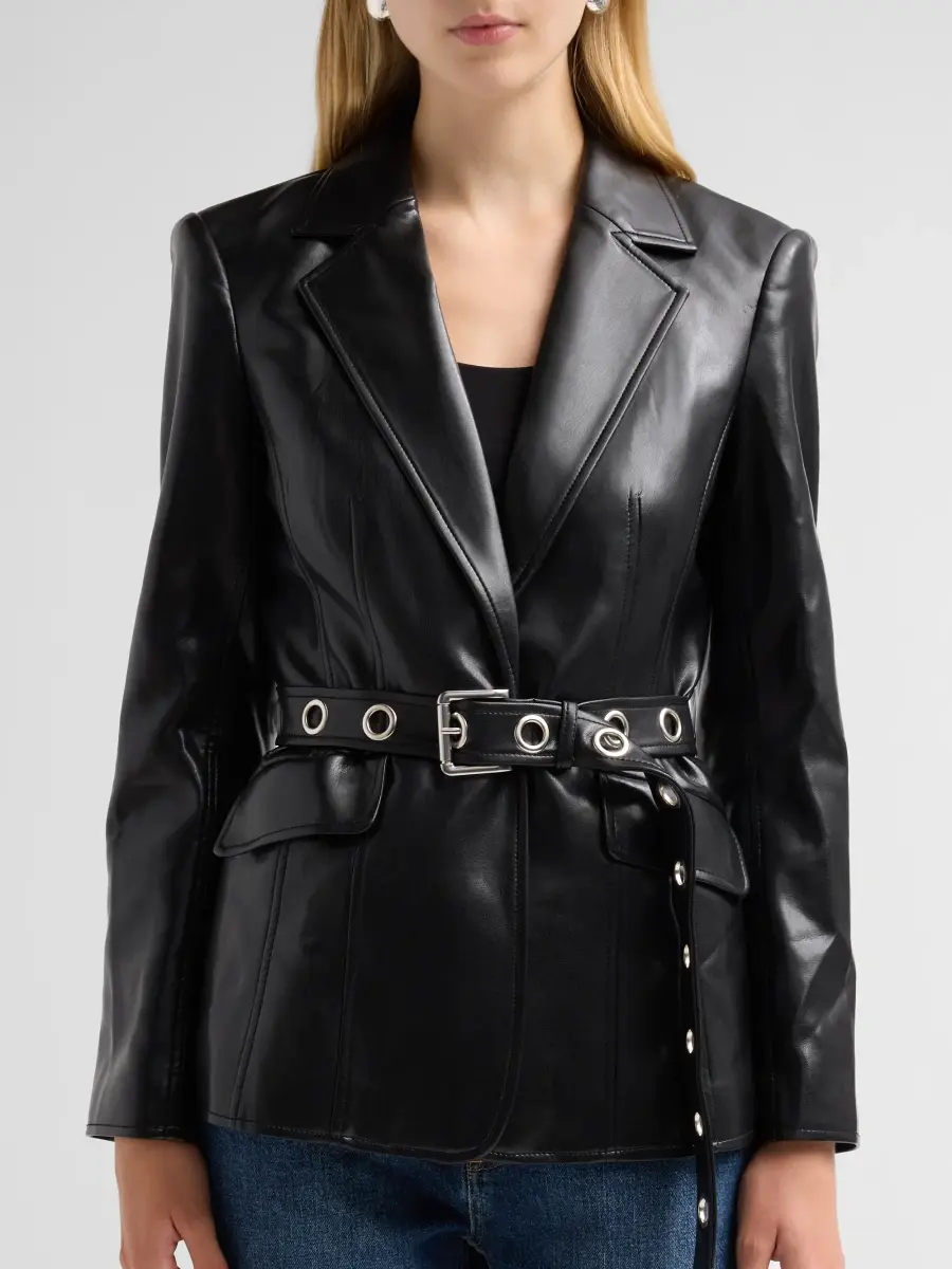 Cinq à Sept Women's Santana Vegan Leather Blazer | Thumbnail 5 Cinq à Sept Women's Santana Vegan Leather Blazer | Thumbnail 5