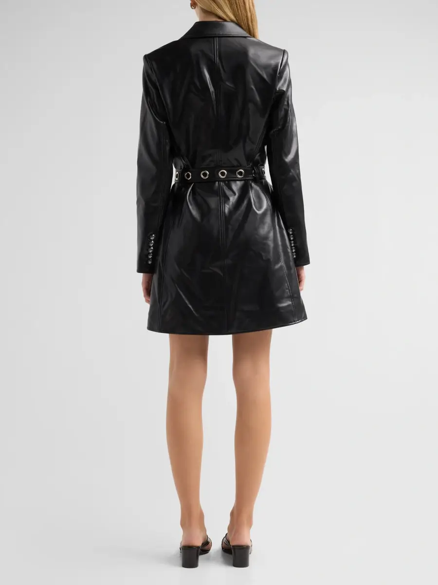 Cinq à Sept Women's Harlow Faux Leather Mini Dress | Thumbnail 3 Cinq à Sept Women's Harlow Faux Leather Mini Dress | Thumbnail 3