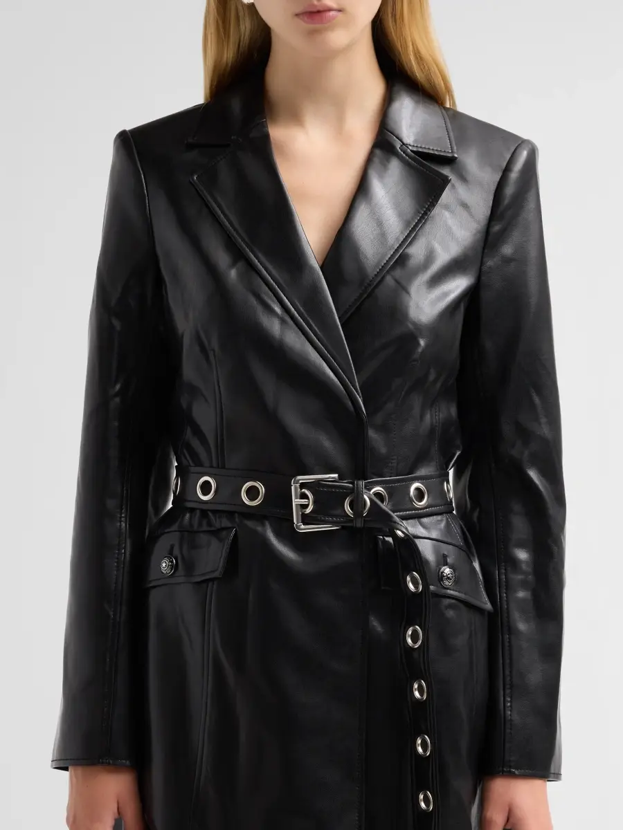 Cinq à Sept Women's Harlow Faux Leather Mini Dress | Thumbnail 5 Cinq à Sept Women's Harlow Faux Leather Mini Dress | Thumbnail 5