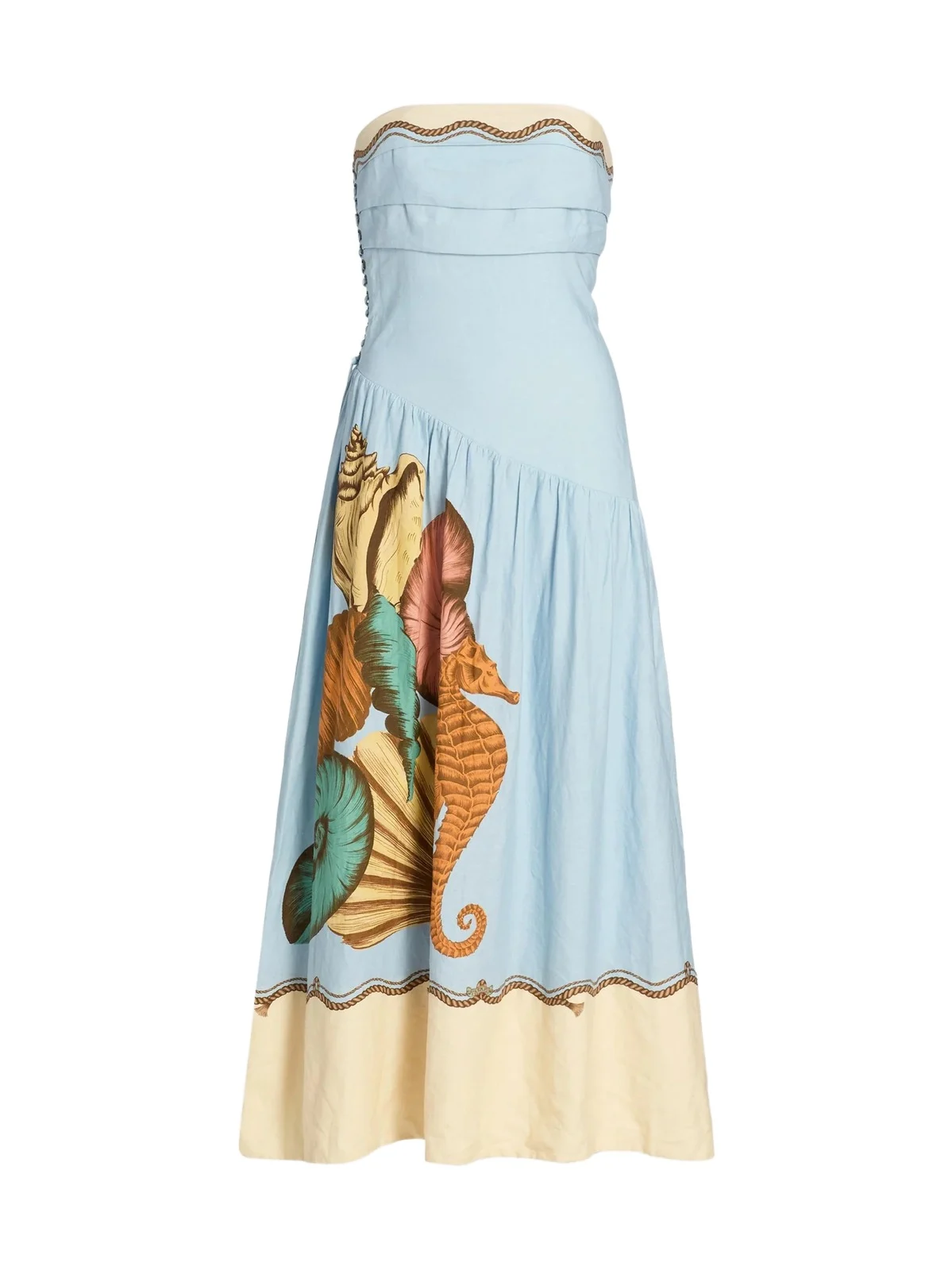 Women's Rio Souvenir Shell-Print Linen-Blend Midi Dress Women's Rio Souvenir Shell-Print Linen-Blend Midi Dress