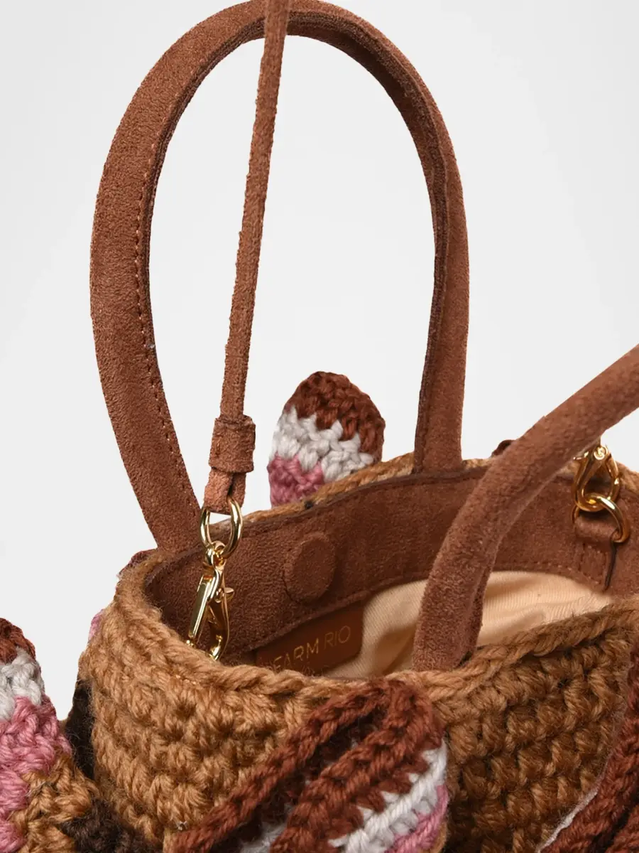 Farm Rio Women's Floral-Crochet Wool Top Handle Bag | Thumbnail 2 Farm Rio Women's Floral-Crochet Wool Top Handle Bag | Thumbnail 2