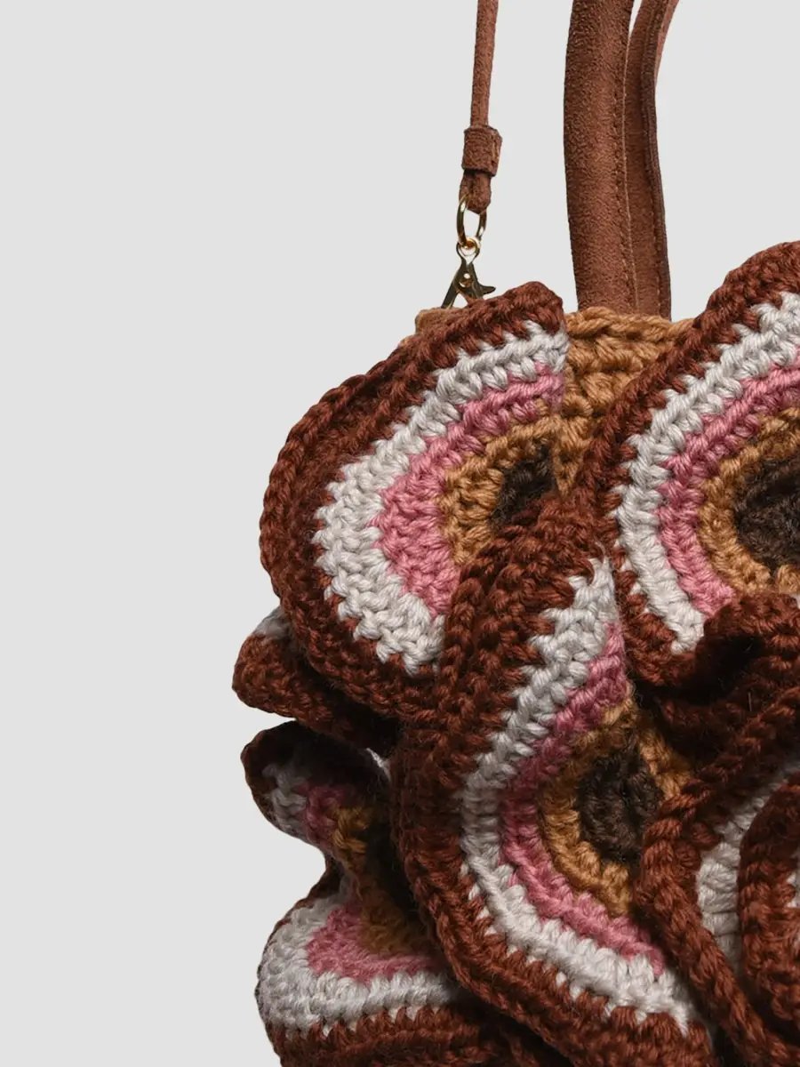 Farm Rio Women's Floral-Crochet Wool Top Handle Bag | Thumbnail 3 Farm Rio Women's Floral-Crochet Wool Top Handle Bag | Thumbnail 3