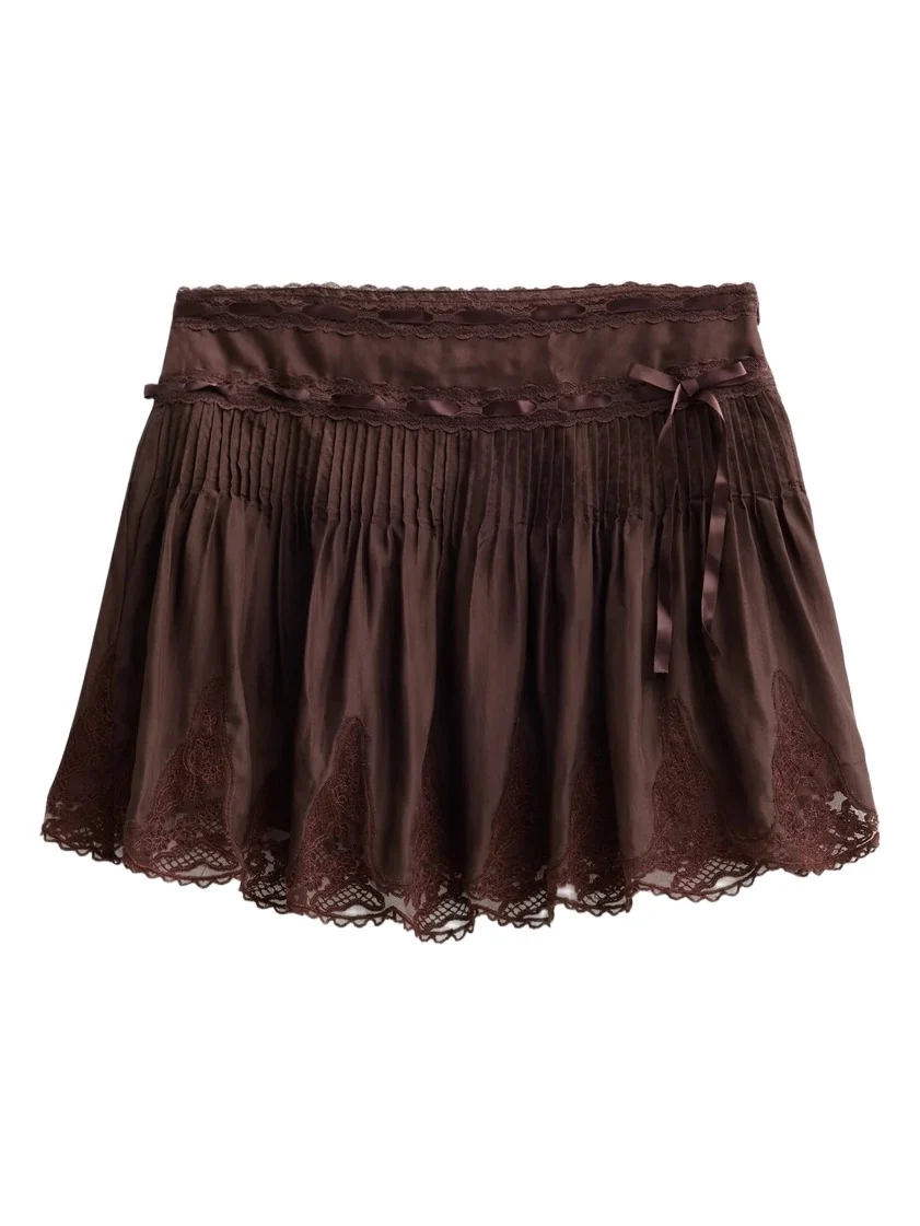 Women's Marais Lace-Trim Silk Mini Skirt Women's Marais Lace-Trim Silk Mini Skirt
