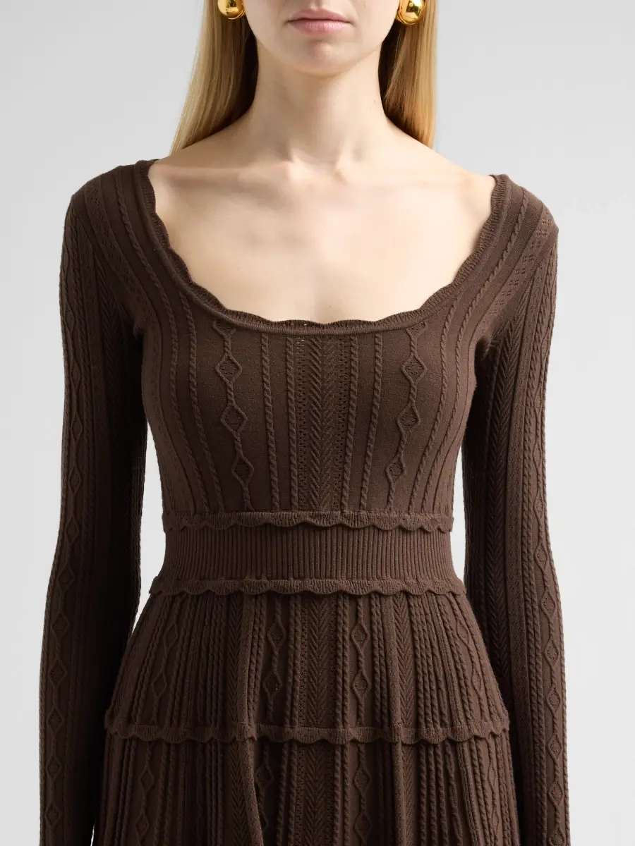 LoveShackFancy Women's Lunelle Pointelle Knit Mini Dress | Thumbnail 5 LoveShackFancy Women's Lunelle Pointelle Knit Mini Dress | Thumbnail 5