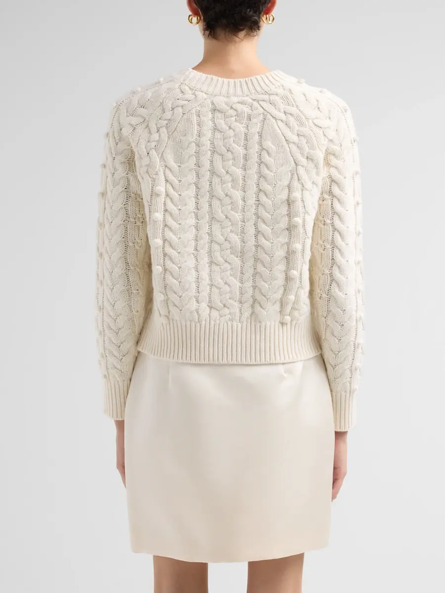 LoveShackFancy Women's Mavelle Bow-Embellished Wool-Blend Sweater | Thumbnail 3 LoveShackFancy Women's Mavelle Bow-Embellished Wool-Blend Sweater | Thumbnail 3