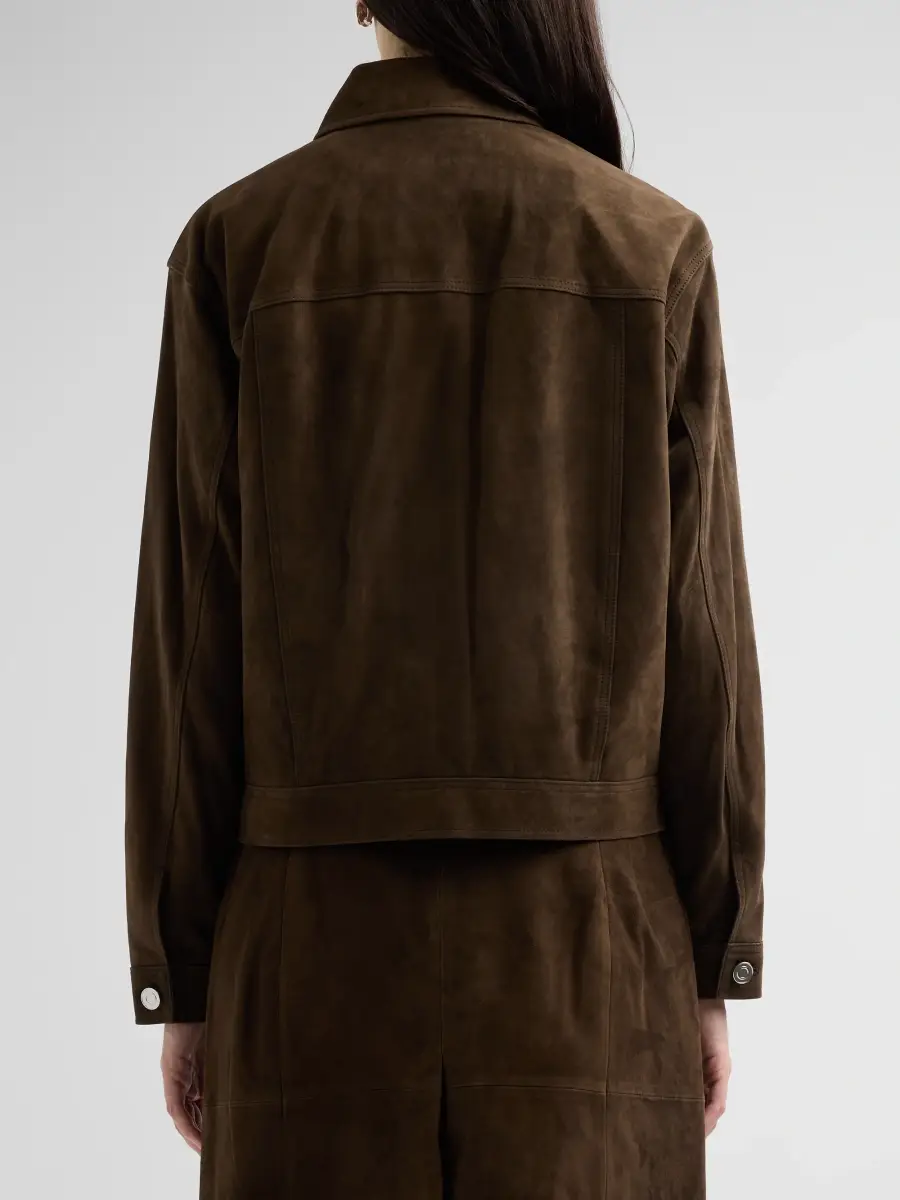 Vince Women's Suede Trucker Jacket | Thumbnail 3 Vince Women's Suede Trucker Jacket | Thumbnail 3