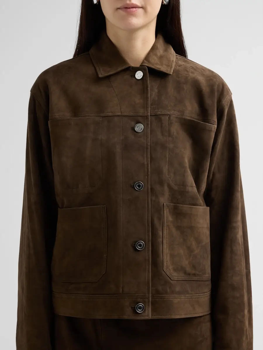 Vince Women's Suede Trucker Jacket | Thumbnail 5 Vince Women's Suede Trucker Jacket | Thumbnail 5