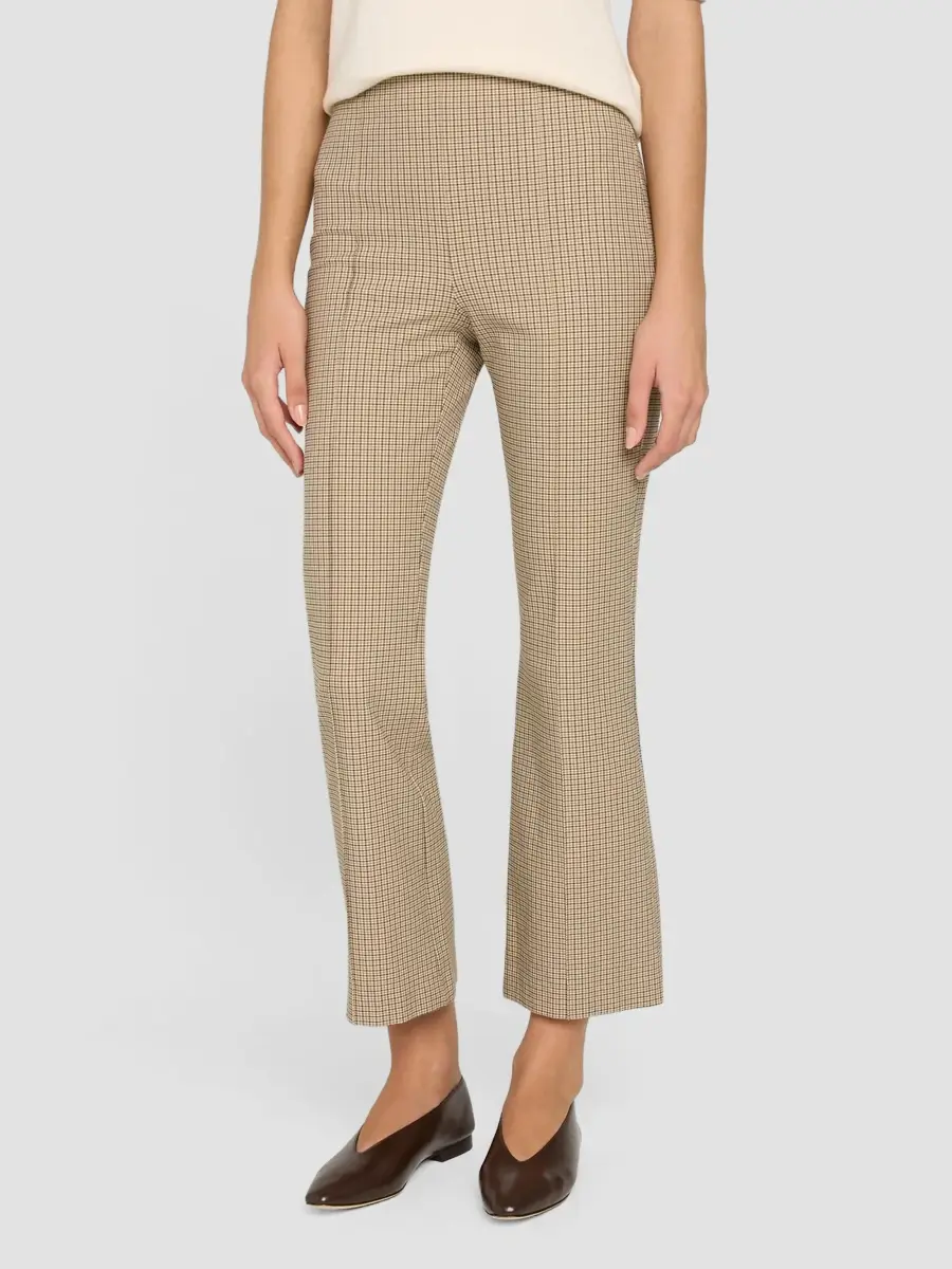 Vince Women's Niki Mid-Rise Plaid Crop Flare Pants | Thumbnail 4 Vince Women's Niki Mid-Rise Plaid Crop Flare Pants | Thumbnail 4