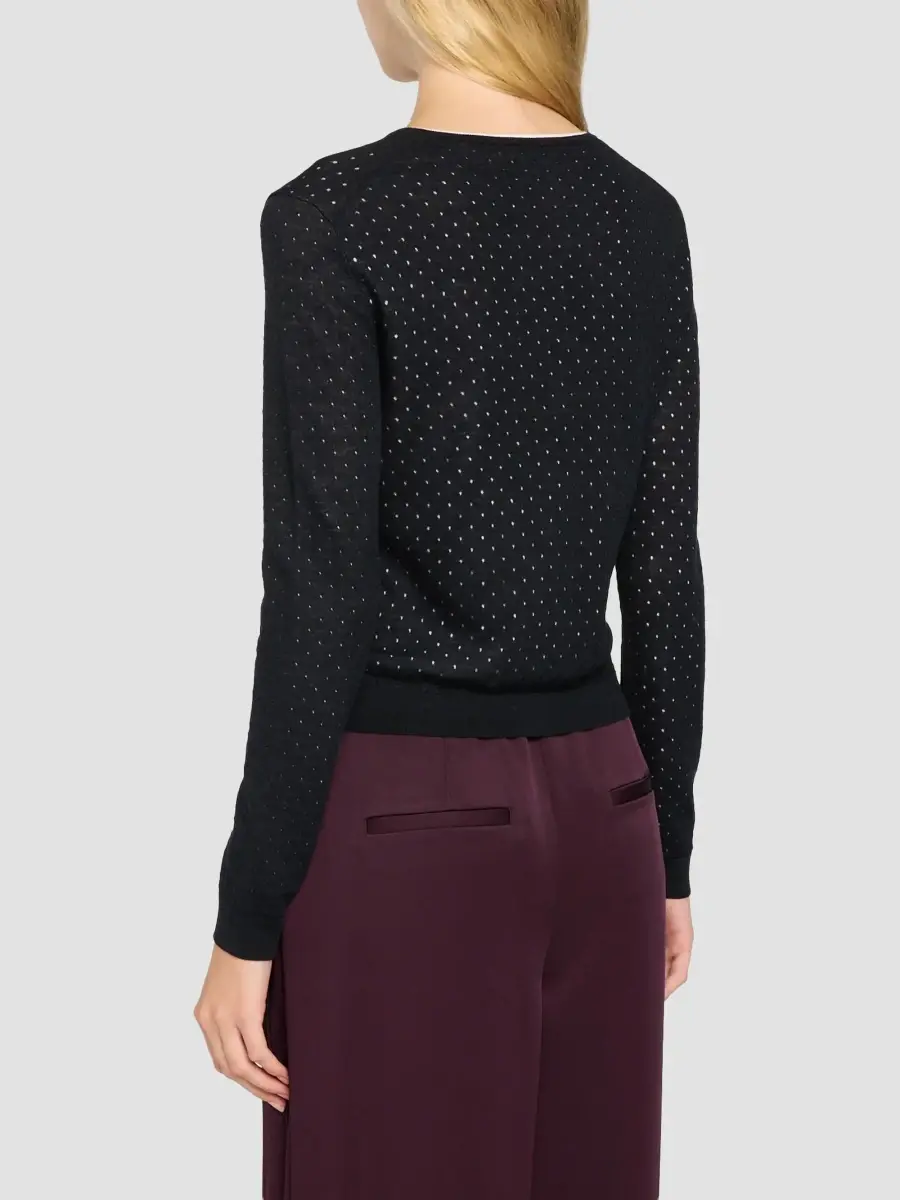 Vince Women's Dot Motif Crewneck Cardigan | Thumbnail 3 Vince Women's Dot Motif Crewneck Cardigan | Thumbnail 3