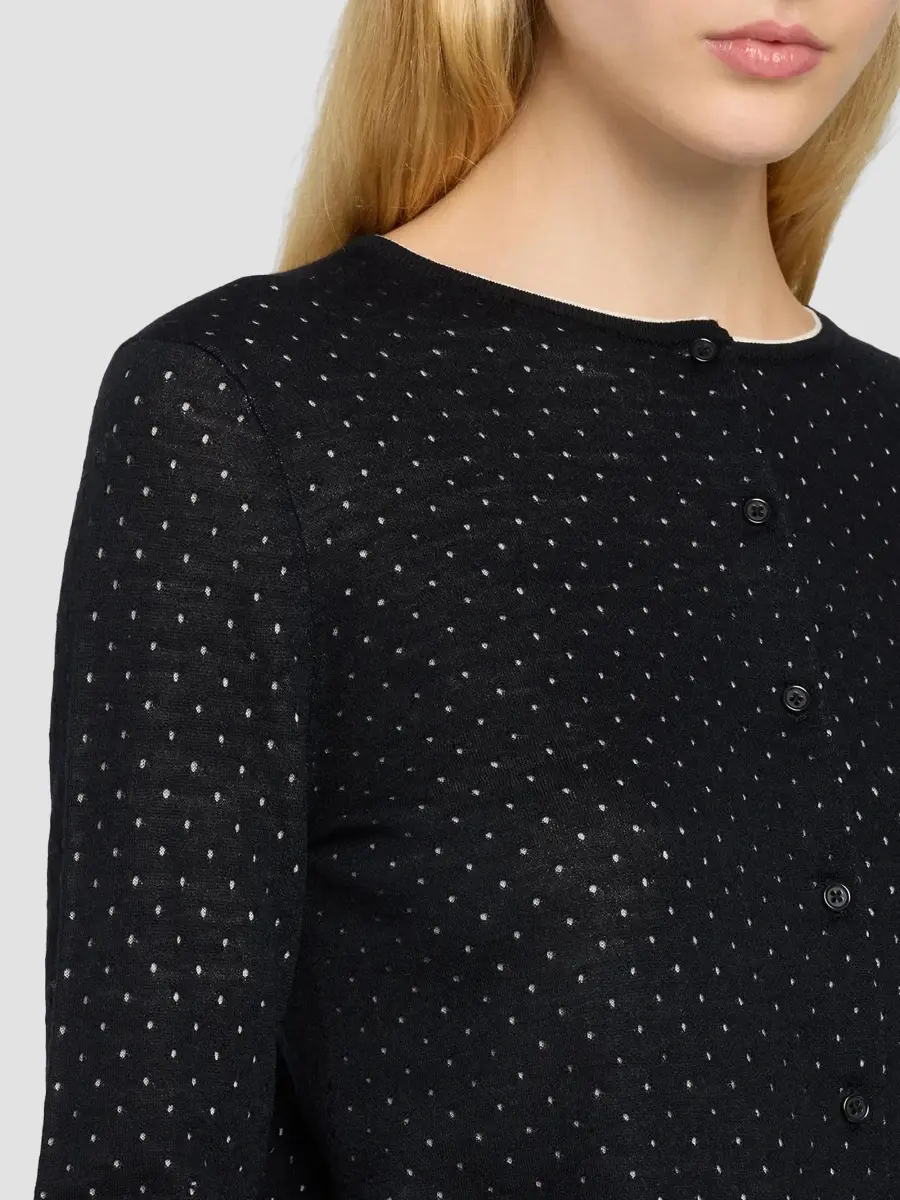 Vince Women's Dot Motif Crewneck Cardigan | Thumbnail 5 Vince Women's Dot Motif Crewneck Cardigan | Thumbnail 5