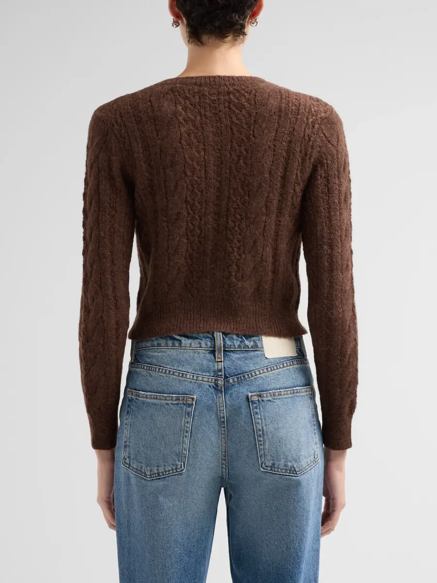 LoveShackFancy Women's Dione Cable-Knit Cardigan | Thumbnail 3 LoveShackFancy Women's Dione Cable-Knit Cardigan | Thumbnail 3