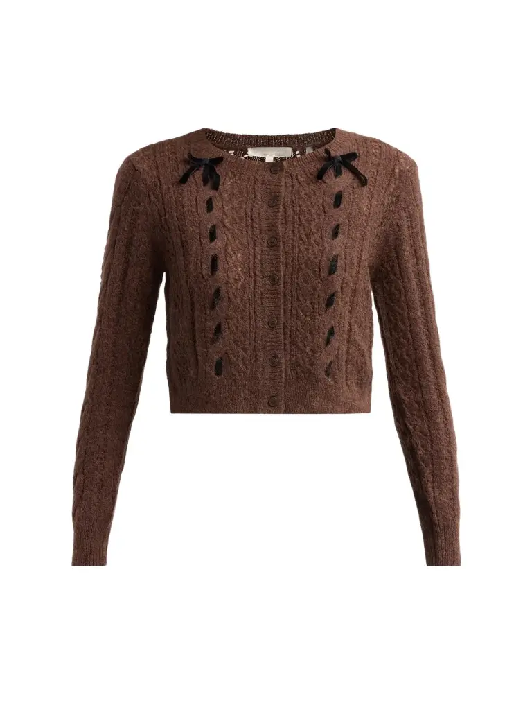 LoveShackFancy Women's Dione Cable-Knit Cardigan