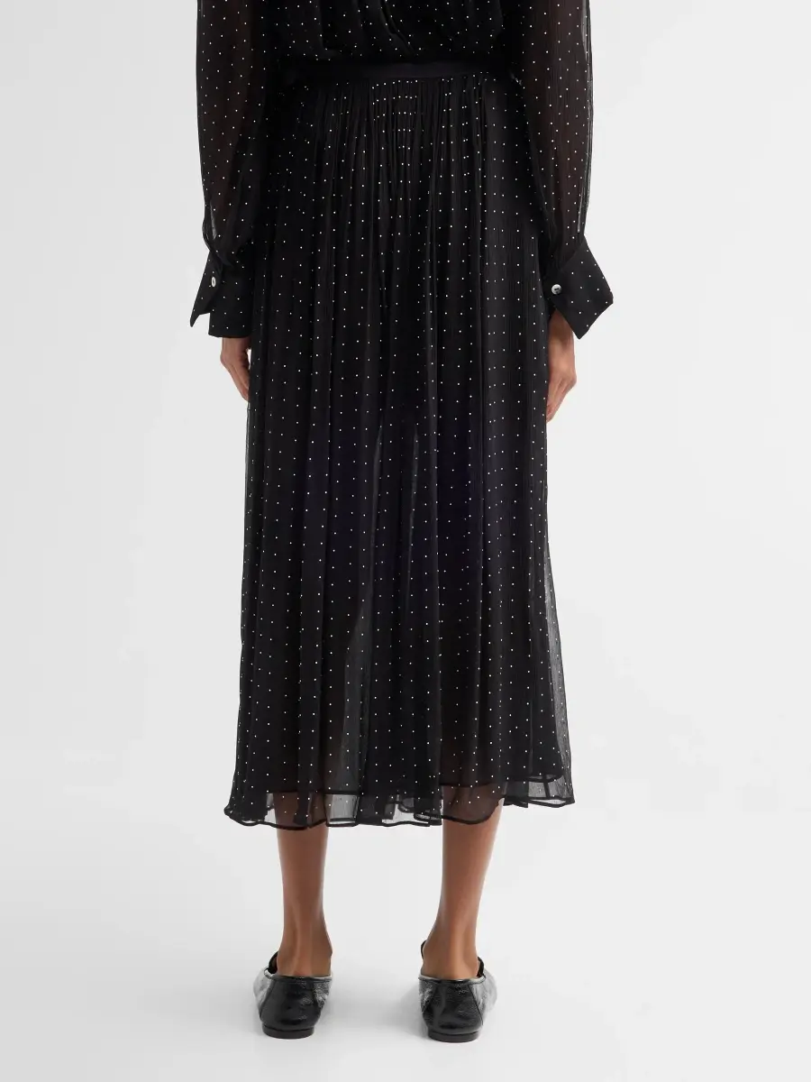 Vince Women's Heat-Set Dot Sheer Gathered Skirt | Thumbnail 3 Vince Women's Heat-Set Dot Sheer Gathered Skirt | Thumbnail 3
