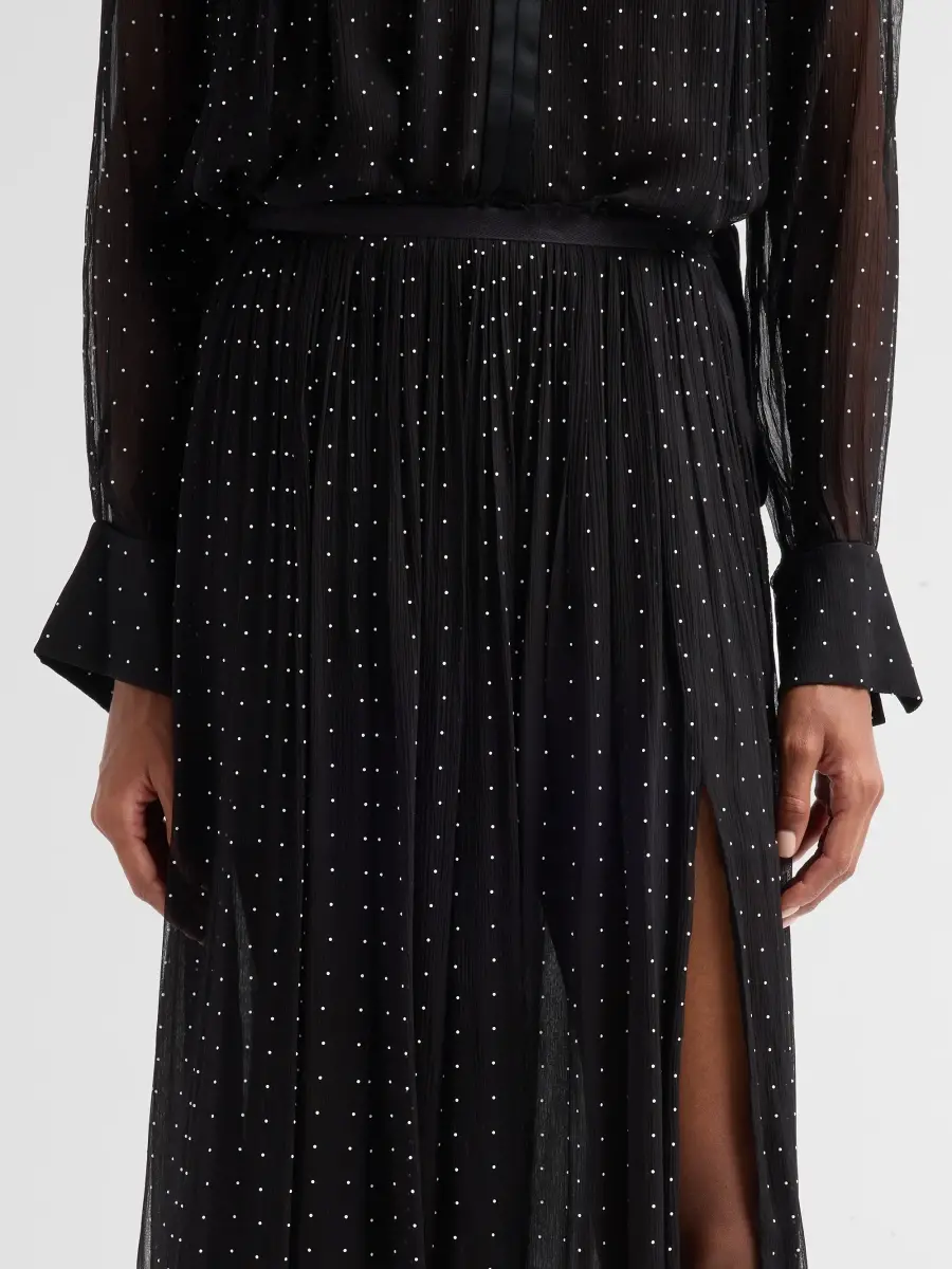 Vince Women's Heat-Set Dot Sheer Gathered Skirt | Thumbnail 5 Vince Women's Heat-Set Dot Sheer Gathered Skirt | Thumbnail 5