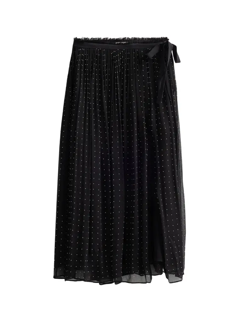 Women's Heat-Set Dot Sheer Gathered Skirt Women's Heat-Set Dot Sheer Gathered Skirt