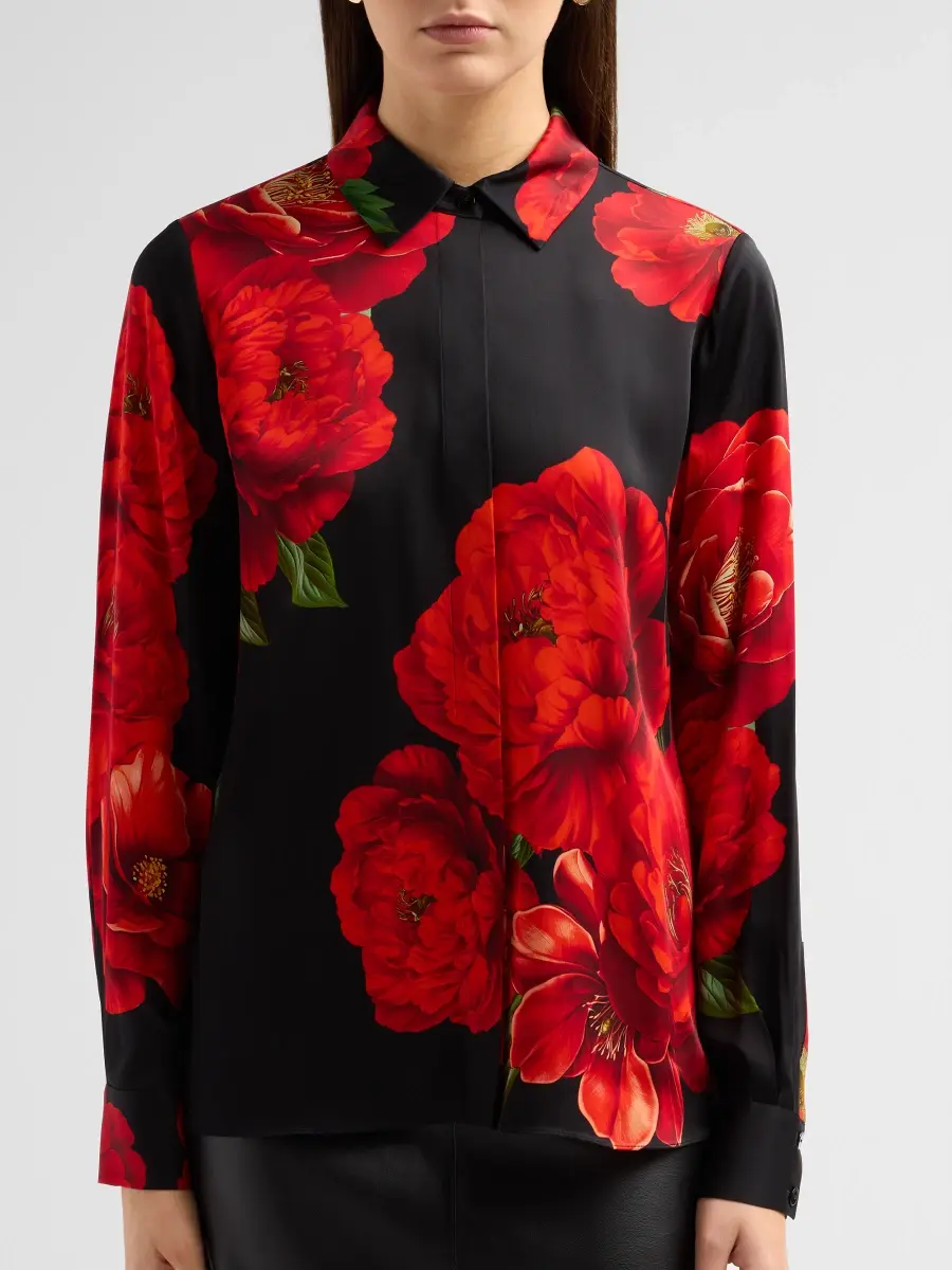 Elie Tahari Women's The Shae Printed Silk Blouse | Thumbnail 5 Elie Tahari Women's The Shae Printed Silk Blouse | Thumbnail 5