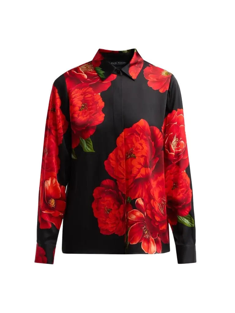 Women's The Shae Printed Silk Blouse
