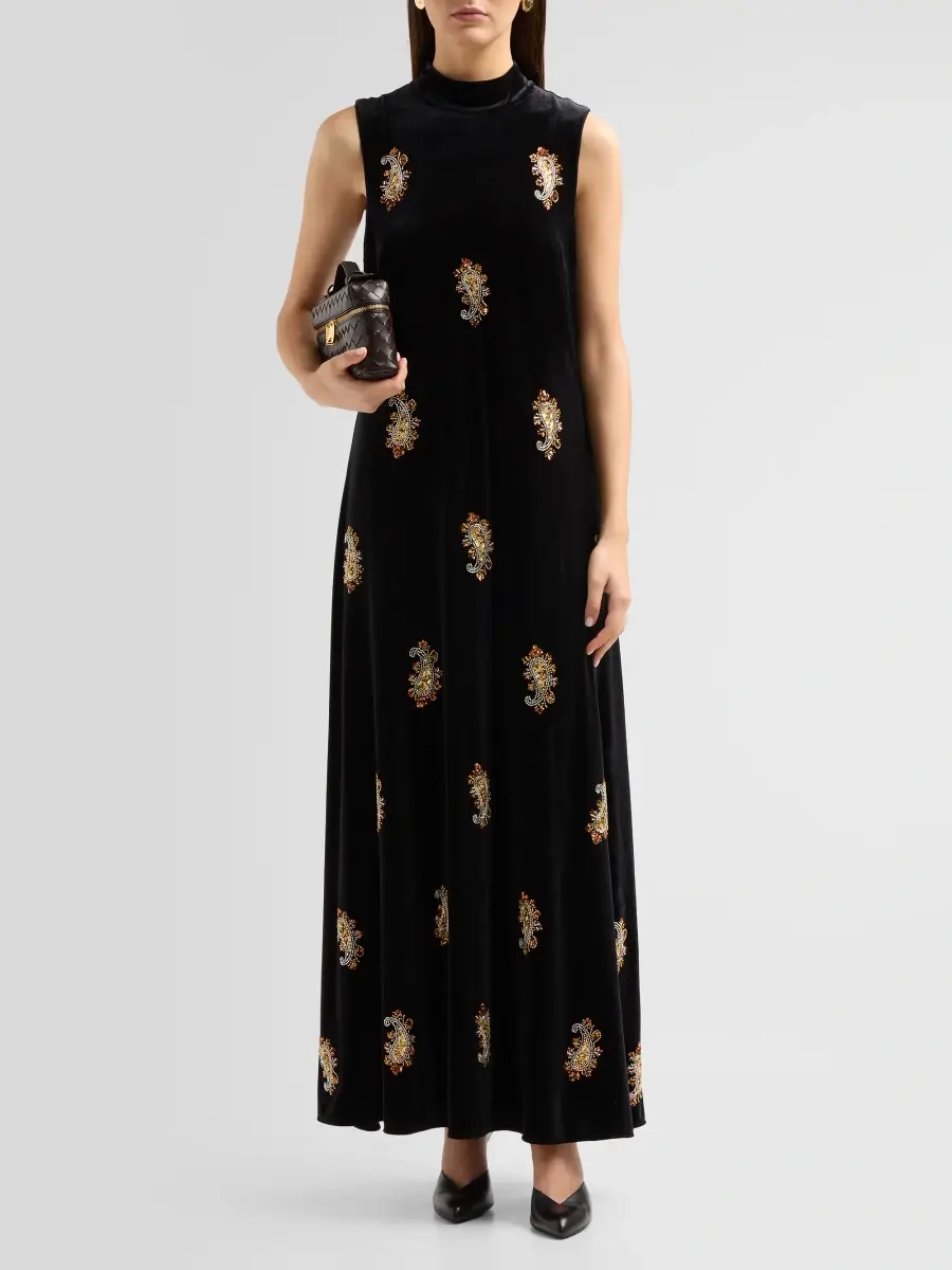 Elie Tahari Women's The Vani Velvet Maxi Dress | Thumbnail 2 Elie Tahari Women's The Vani Velvet Maxi Dress | Thumbnail 2