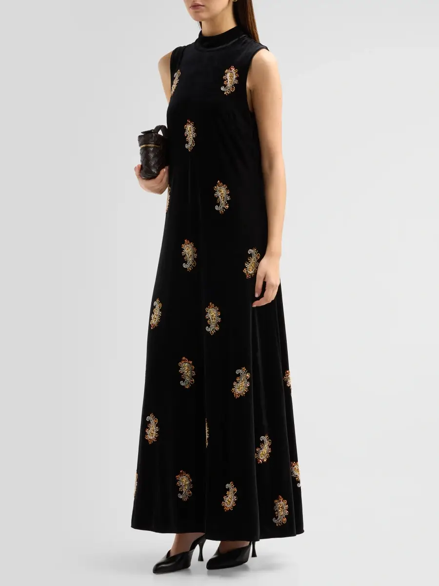 Elie Tahari Women's The Vani Velvet Maxi Dress | Thumbnail 4 Elie Tahari Women's The Vani Velvet Maxi Dress | Thumbnail 4