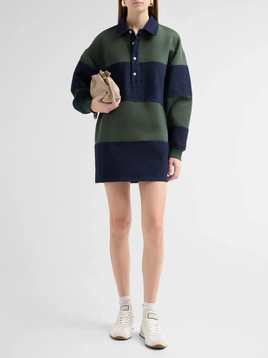 SEROYA Women's Elaria Stripe Polo Tunic Mini Dress | Thumbnail 2 SEROYA Women's Elaria Stripe Polo Tunic Mini Dress | Thumbnail 2