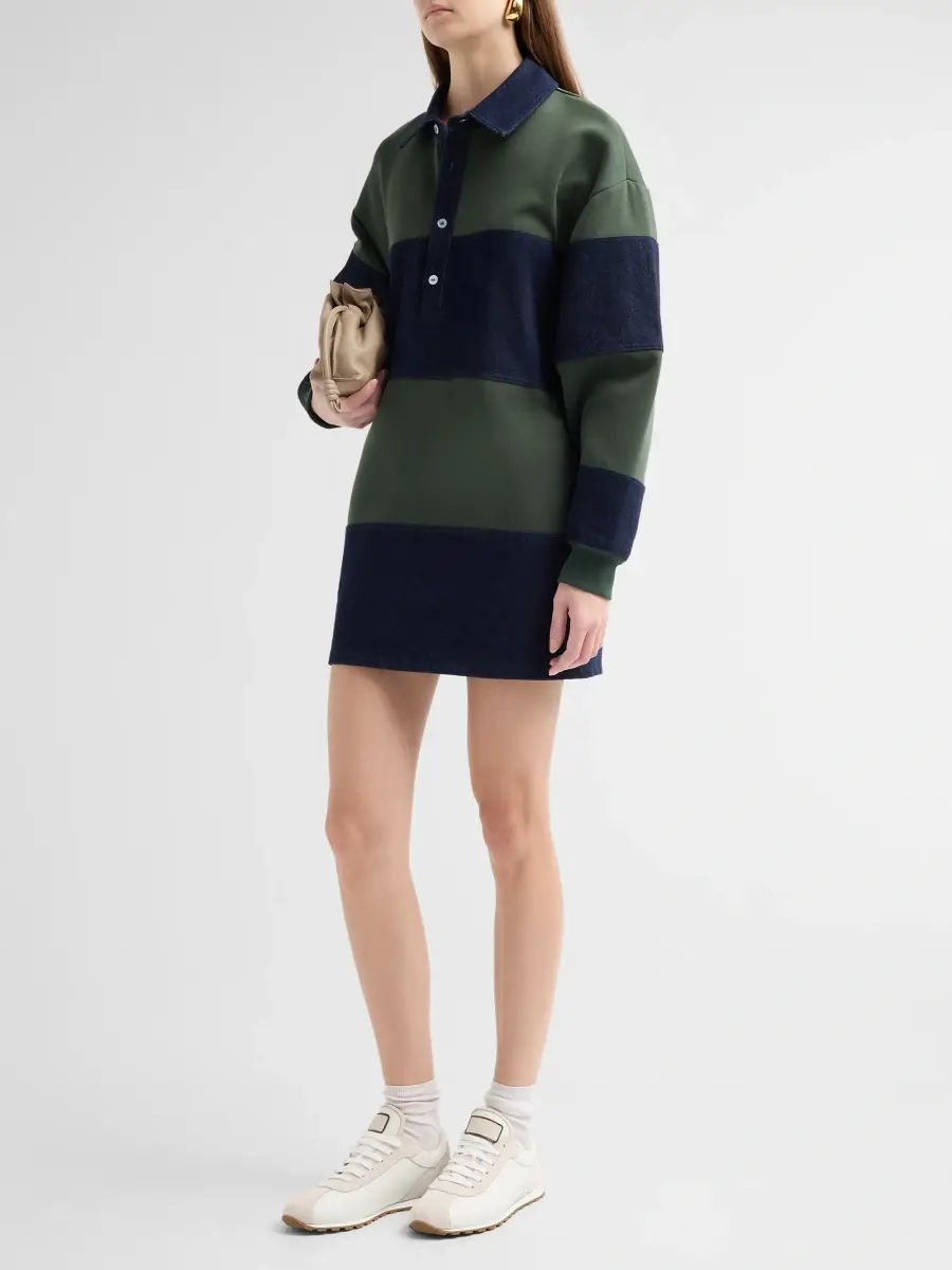 SEROYA Women's Elaria Stripe Polo Tunic Mini Dress | Thumbnail 4 SEROYA Women's Elaria Stripe Polo Tunic Mini Dress | Thumbnail 4