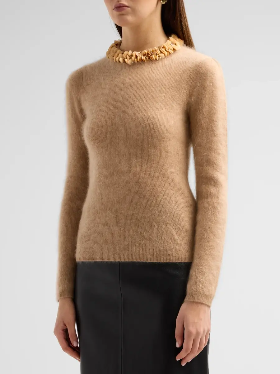 Elie Tahari Women's The Ling Jeweled Cashmere Sweater | Thumbnail 4 Elie Tahari Women's The Ling Jeweled Cashmere Sweater | Thumbnail 4